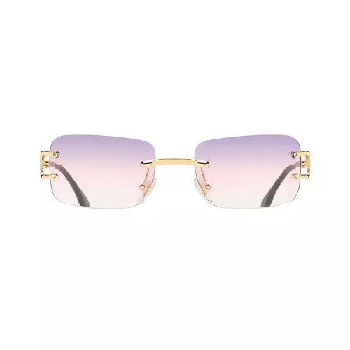 Occhiali da sole unisex PBLIQ senza montatura CLRS Viola Oro