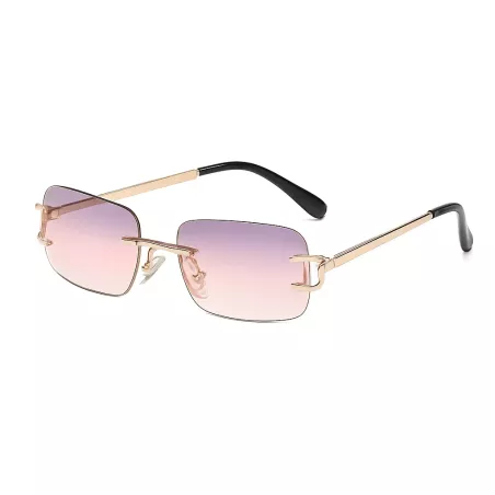 Zonnebril Unisex PBLIQ Randloos CLRS Paars Goud