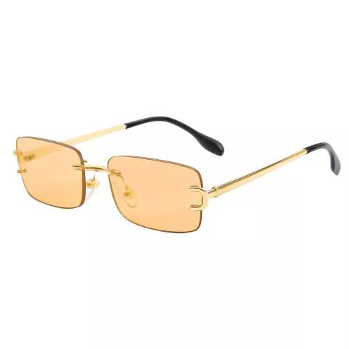 Occhiali da sole unisex PBLIQ senza montatura CLRS Arancione Oro