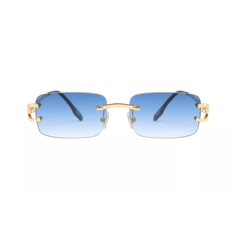 Zonnebril Unisex PBLIQ Randloos CLRS Blauw Goud