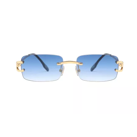 Zonnebril Unisex PBLIQ Randloos CLRS Blauw Goud