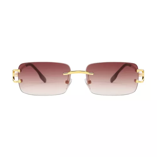 Unisex Sonnenbrille PBLIQ Randlos CLRS Braun Gold