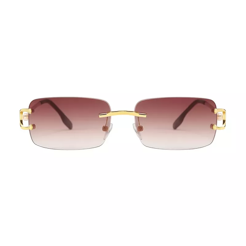 Zonnebril Unisex PBLIQ Randloos CLRS Bruin Goud