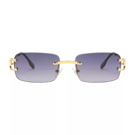 Occhiali da sole unisex PBLIQ senza montatura CLRS Grigio Oro