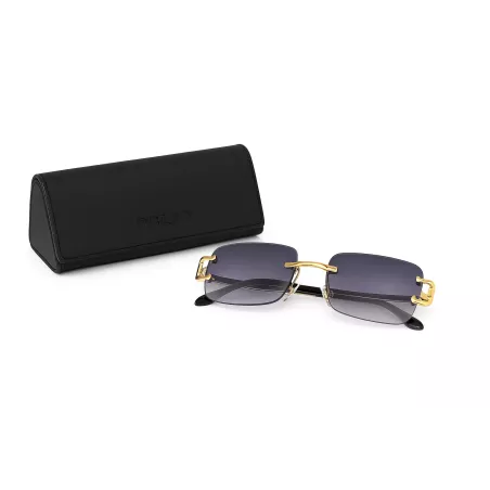 Zonnebril Unisex PBLIQ Randloos CLRS Grijs Goud