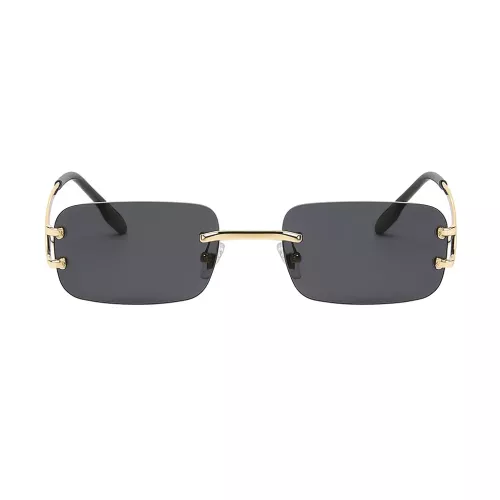 Zonnebril Unisex PBLIQ Randloos CLRS Zwart Goud