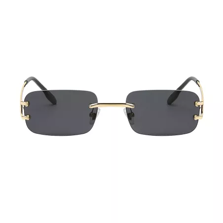 Zonnebril Unisex PBLIQ Randloos CLRS Zwart Goud