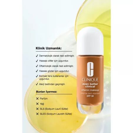 Base de Maquillage Crémeuse Clinique EVEN BETTER Nº 3-Light Warm Spf 50 30 ml
