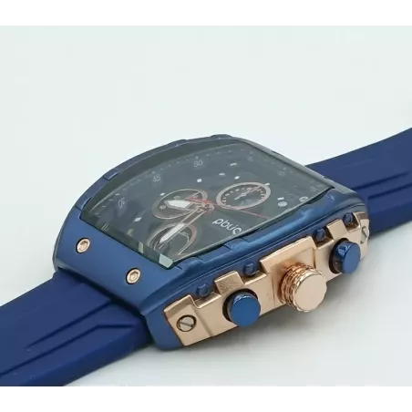 PBLIQ Orologio da Uomo di Lusso Blu Oro Rosa – Cronografo al Quarzo