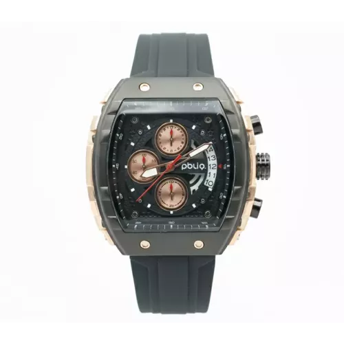 PBLIQ Luxus Herrenuhr Schwarz Roségold – Quarz Chronograph Uhr
