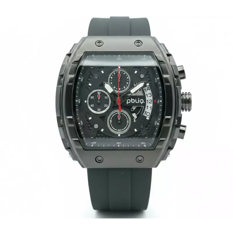 PBLIQ Orologio da Uomo di Lusso Nero – Cronografo al Quarzo