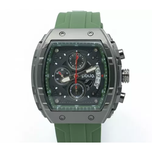 PBLIQ Reloj de Lujo para Hombre Verde Negro – Cronógrafo de Cuarzo