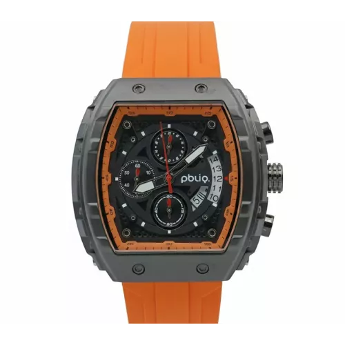 PBLIQ Reloj de Lujo para Hombre Naranja Negro – Cronógrafo de Cuarzo