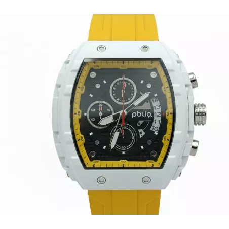 PBLIQ Luxury Men’s Watch Yellow White – Quartz Chronograph Watch