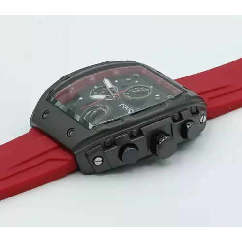 PBLIQ Reloj de Lujo para Hombre Rojo Negro – Cronógrafo de Cuarzo