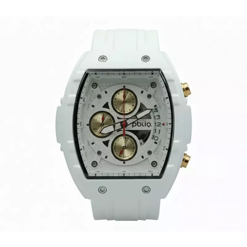 PBLIQ Orologio da Uomo di Lusso Bianco – Cronografo al Quarzo