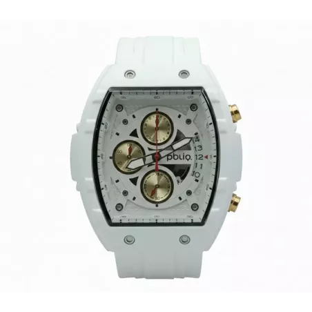 PBLIQ Reloj de Lujo para Hombre Blanco – Cronógrafo de Cuarzo