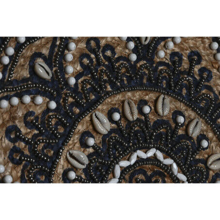 Handtas Dames DKD Home Decor Blauw Zwart Natuurlijk 36 x 12 x 36 cm (2 Stuks)