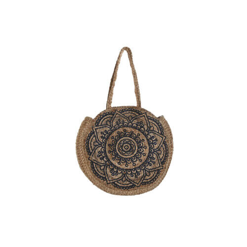 Women's Handbag DKD Home Decor Blue Black Natural 36 x 12 x 36 cm (2 Units)