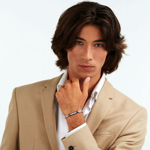 Herrenarmreif Maserati Edelstahl 21,5 cm Silberfarben