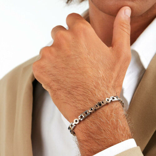 Bracelet Homme Maserati Acier inoxydable 21,5 cm Argenté