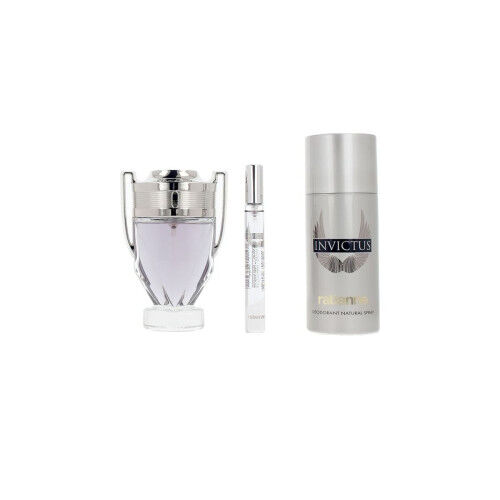 Men's Perfume Set Paco Rabanne INVICTUS 3 Pieces