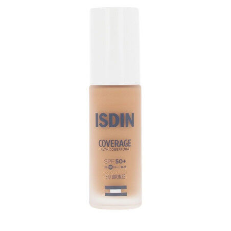 Liquid Make Up Base Isdin COVERAGE Nº 5.0 Bronze Spf 50 30 g