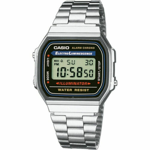 Men's Watch Casio A168WA-1YES Black Silver