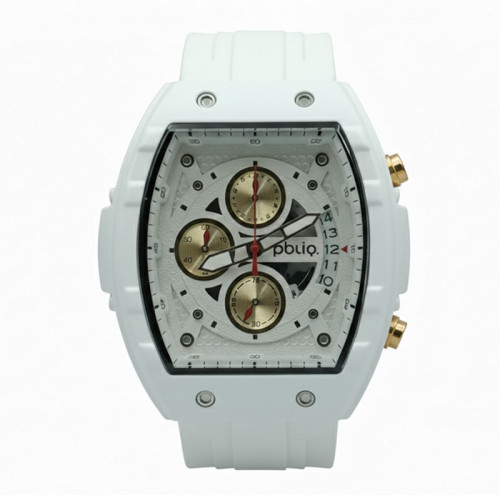 PBLIQ Reloj de Lujo para Hombre Blanco – Cronógrafo de Cuarzo