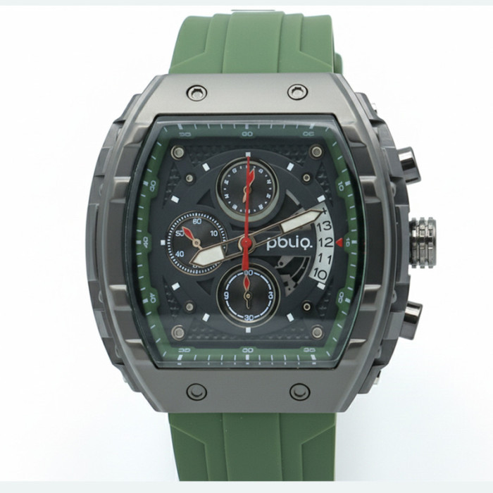 PBLIQ Reloj de Lujo para Hombre Verde Negro – Cronógrafo de Cuarzo
