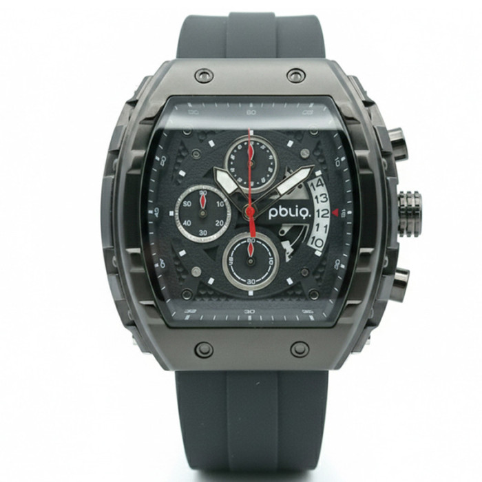 PBLIQ Reloj de Lujo para Hombre Negro – Cronógrafo de Cuarzo