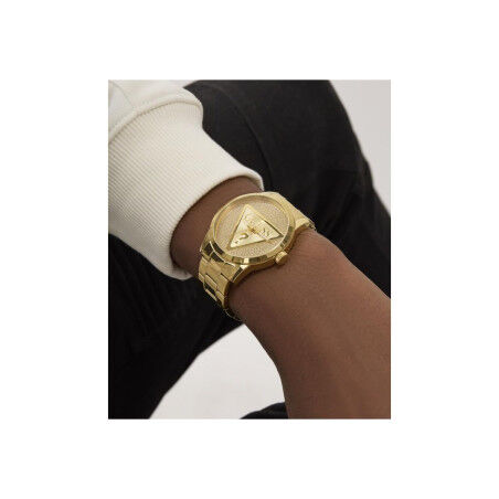 Horloge Heren Guess BADGE Gouden