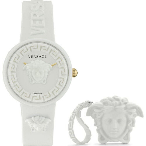 Damenuhr Versace MEDUSA POP 3H + VERSACE WHITE SILICON PURSE (Ø 39 mm)