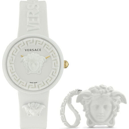 Damenuhr Versace MEDUSA POP 3H + VERSACE WHITE SILICON PURSE (Ø 39 mm)