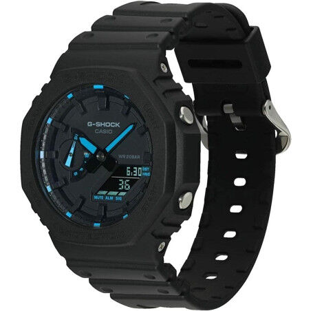 Herrenuhr Casio G-Shock OAK - NEON BLUE INDEX Schwarz (Ø 45 mm)