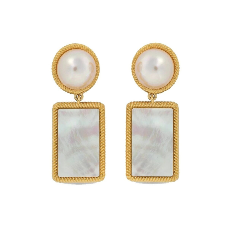 Boucles d´oreilles Femme Majorica 17788.01.1.E00.906.1 Doré Blanc