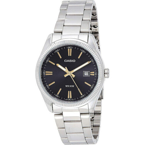 Horloge Heren Casio DATE Zwart Zilverkleurig (Ø 39 mm)