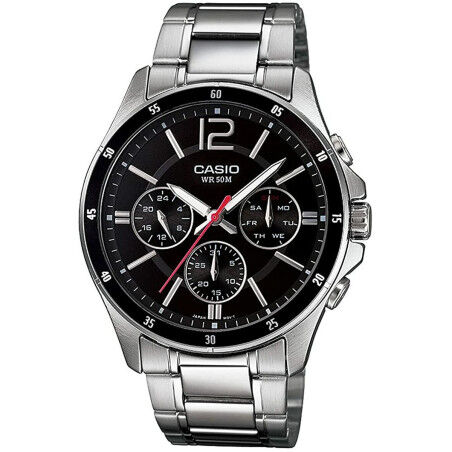 Horloge Heren Casio MULTIFUNCTION CALENDAR - BLACK Zwart Zilverkleurig (Ø 43,5 mm) (Ø 35 mm)