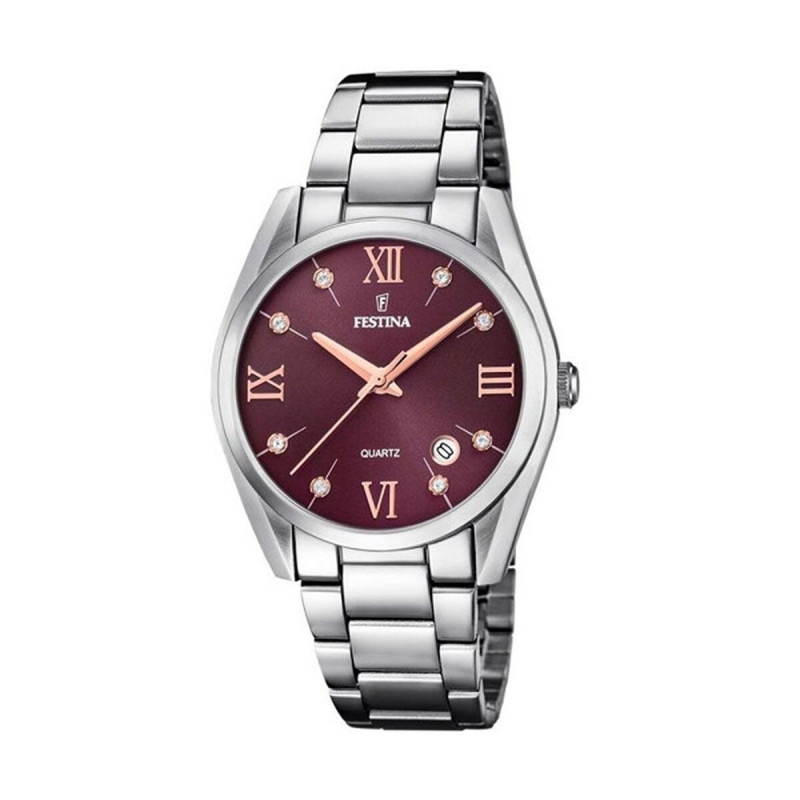 Men's Watch Festina F16790/E Brown Silver Ø 37 mm