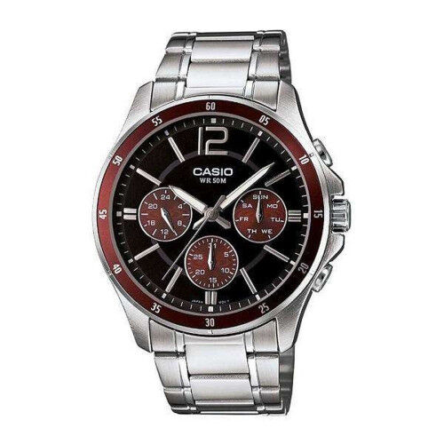 Horloge Heren Casio MULTIFUNCTION CALENDAR - BLACK & BORDEAUX (Ø 43,5 mm)