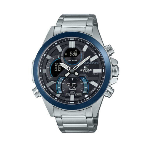 Horloge Heren Casio ECB-30DB-1A9EF Zwart Zilverkleurig