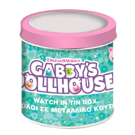 Orologio Bambini Gabby's Dollhouse 000574089 - TIN BOX Ø 33 mm